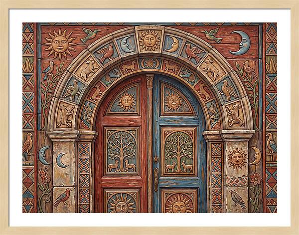 Arched Doorway With Folk Motifs