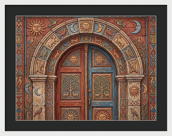 Arched Doorway With Folk Motifs