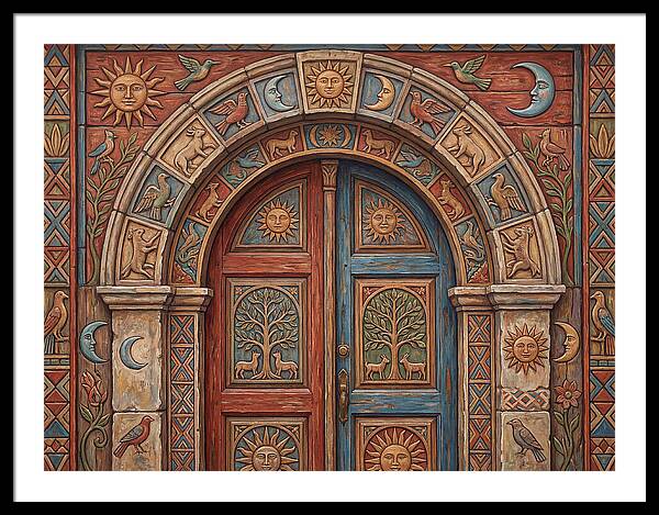 Arched Doorway With Folk Motifs