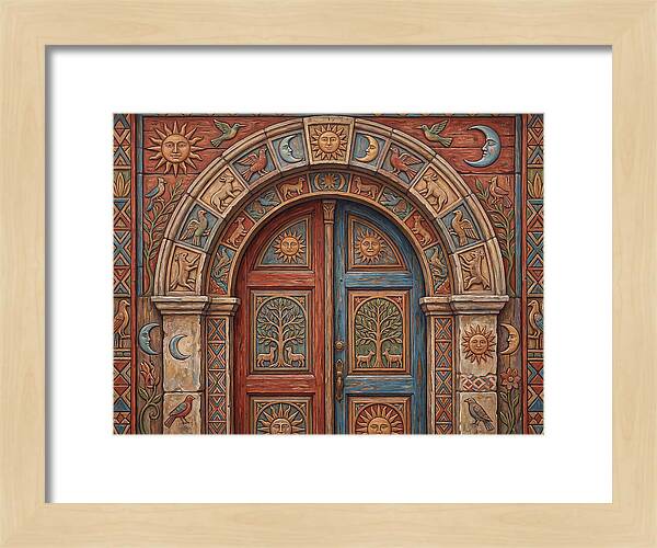 Arched Doorway With Folk Motifs