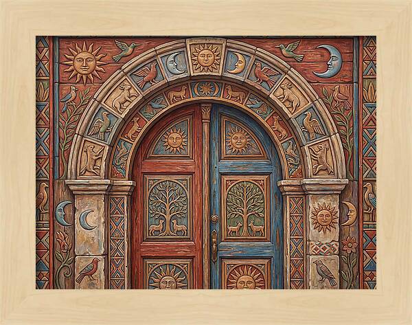 Arched Doorway With Folk Motifs