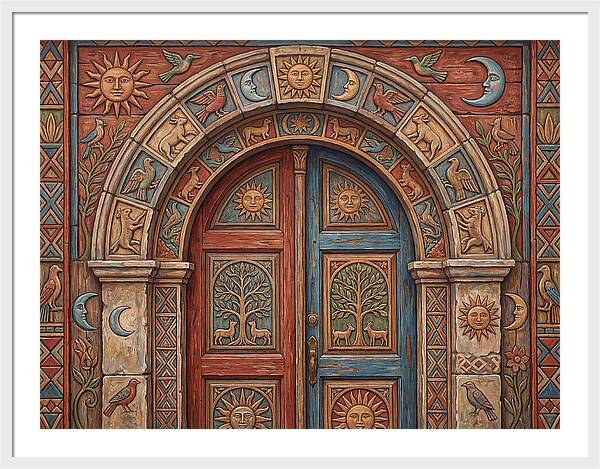 Arched Doorway With Folk Motifs