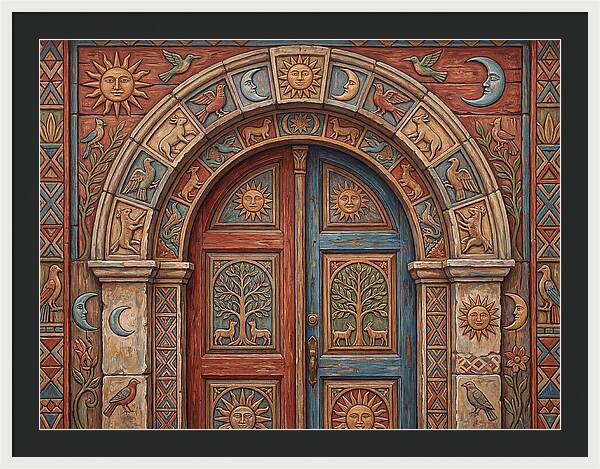 Arched Doorway With Folk Motifs