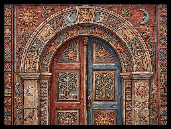 Arched Doorway With Folk Motifs