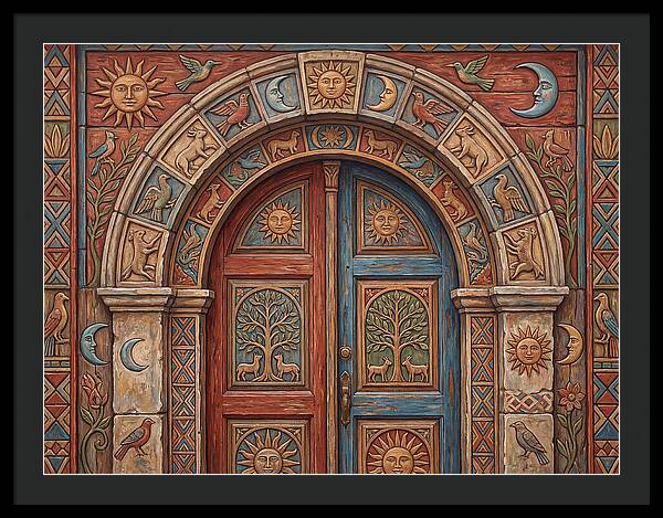 Arched Doorway With Folk Motifs