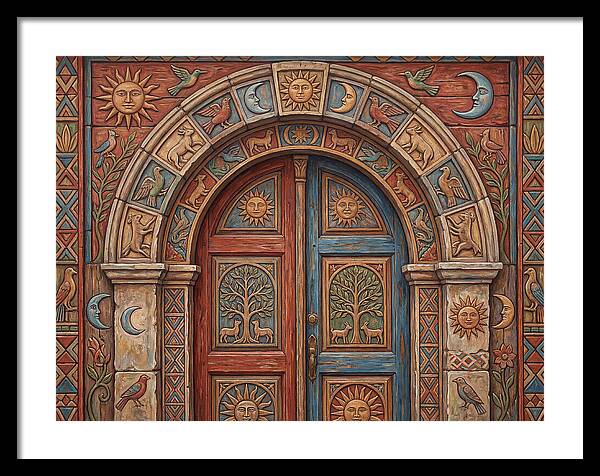 Arched Doorway With Folk Motifs