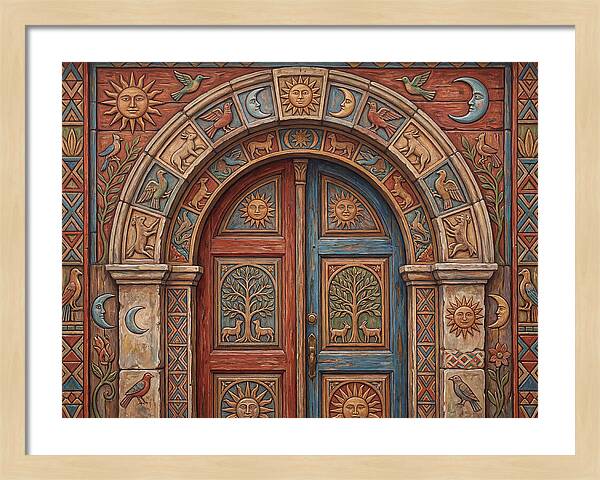 Arched Doorway With Folk Motifs