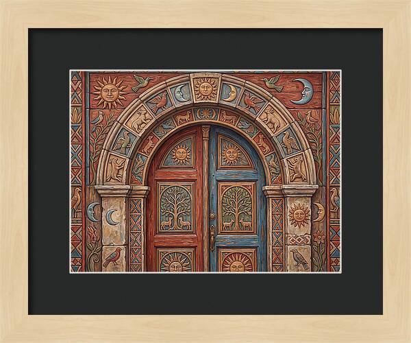 Arched Doorway With Folk Motifs