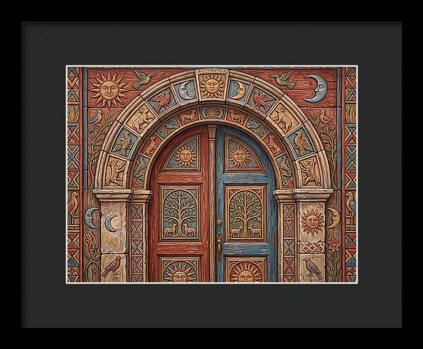 Arched Doorway With Folk Motifs