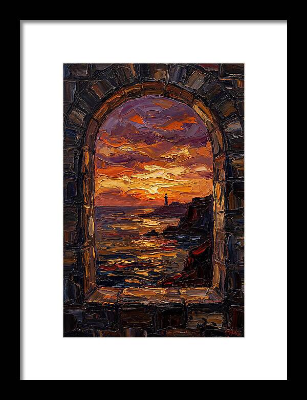 Arched Window Framing Ocean View