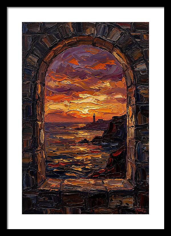 Arched Window Framing Ocean View