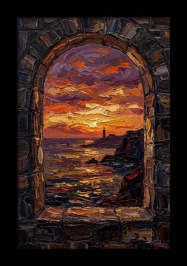 Arched Window Framing Ocean View