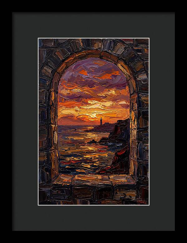 Arched Window Framing Ocean View