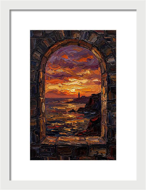 Arched Window Framing Ocean View