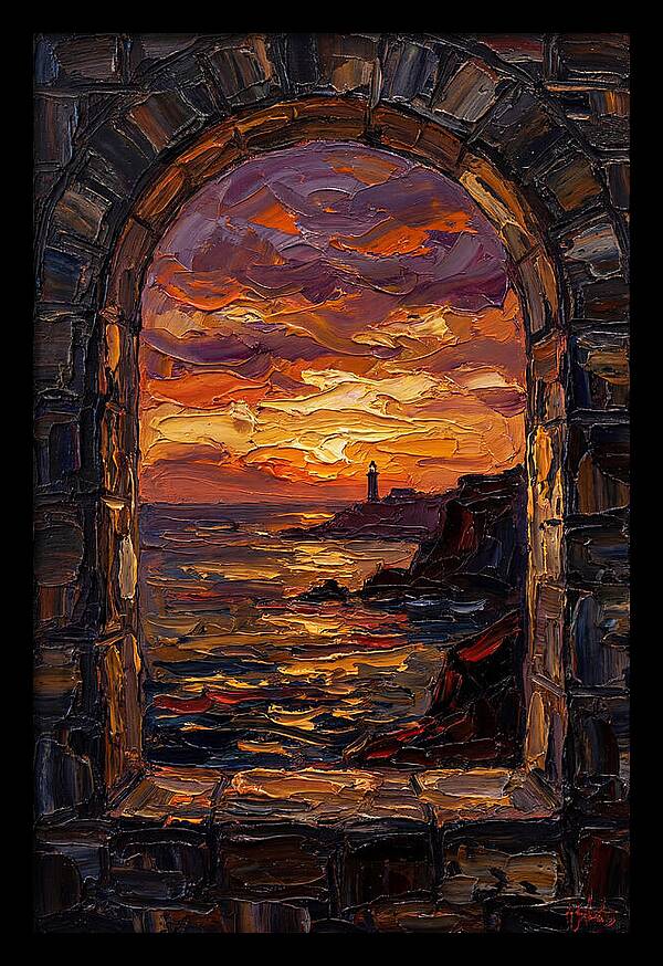 Arched Window Framing Ocean View