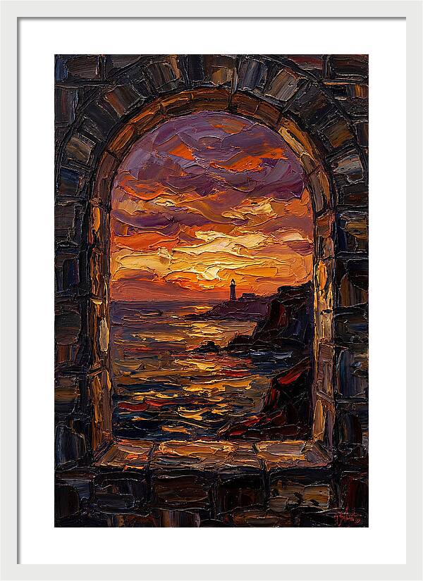Arched Window Framing Ocean View
