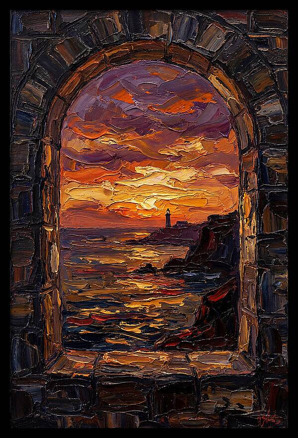 Arched Window Framing Ocean View