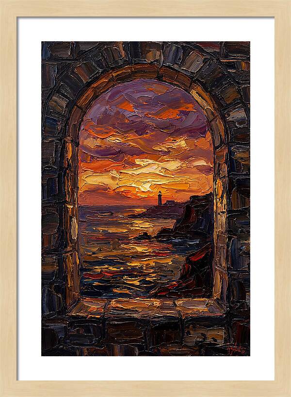 Arched Window Framing Ocean View