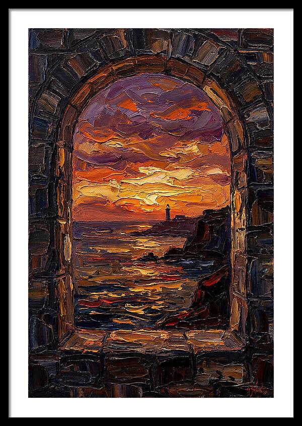 Arched Window Framing Ocean View