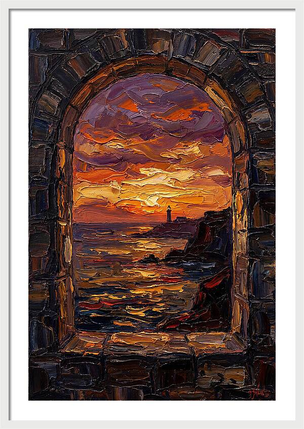 Arched Window Framing Ocean View
