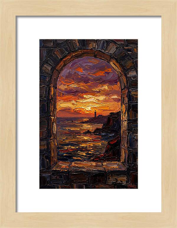 Arched Window Framing Ocean View