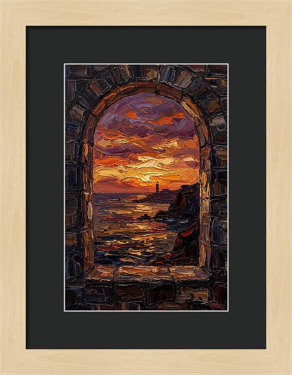 Arched Window Framing Ocean View