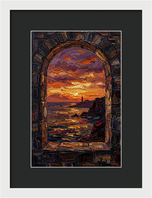 Arched Window Framing Ocean View