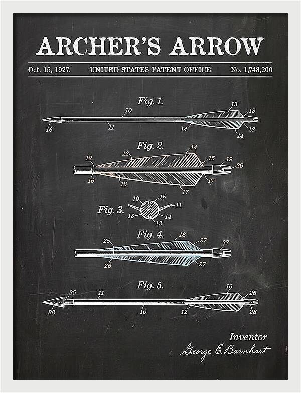 Archer's Arrow Chalkboard Patent Us1748200a