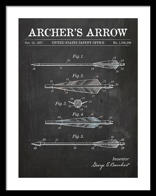 Archer's Arrow Chalkboard Patent Us1748200a