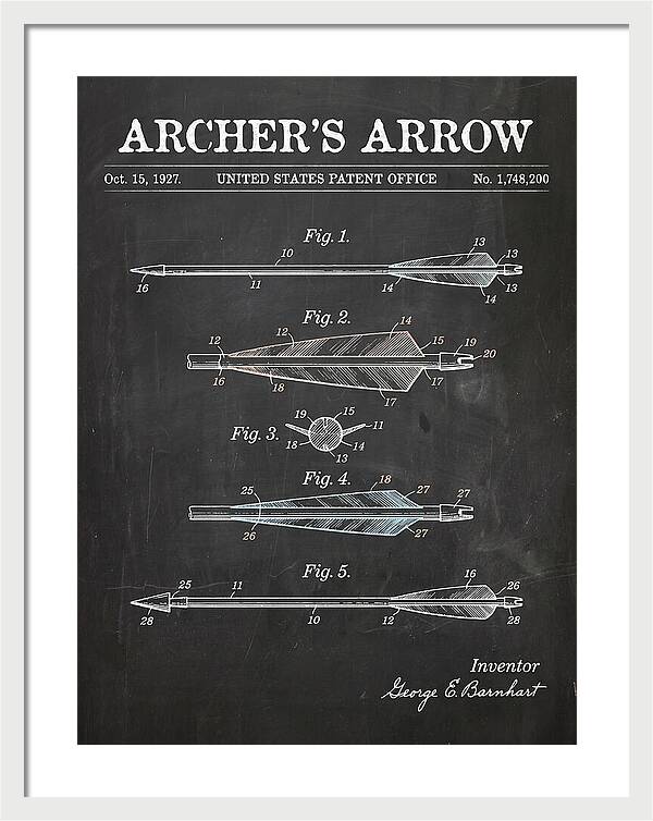 Archer's Arrow Chalkboard Patent Us1748200a