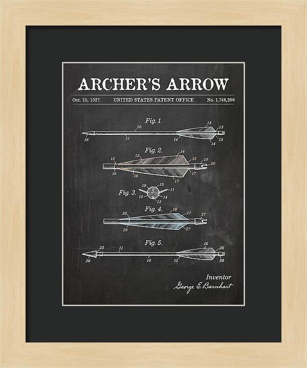 Archer's Arrow Chalkboard Patent Us1748200a