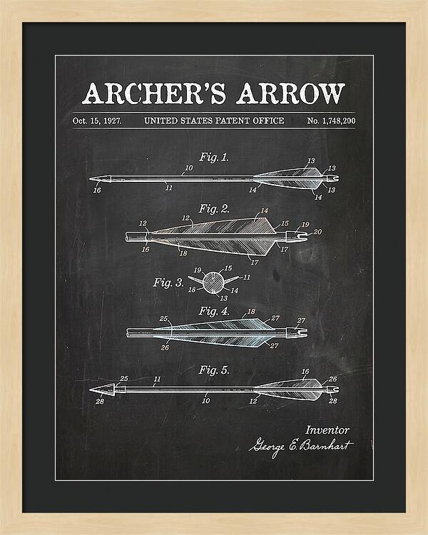Archer's Arrow Chalkboard Patent Us1748200a