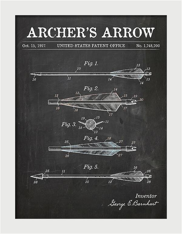 Archer's Arrow Chalkboard Patent Us1748200a