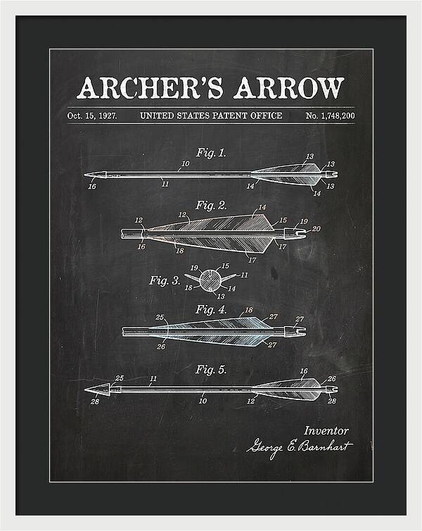 Archer's Arrow Chalkboard Patent Us1748200a