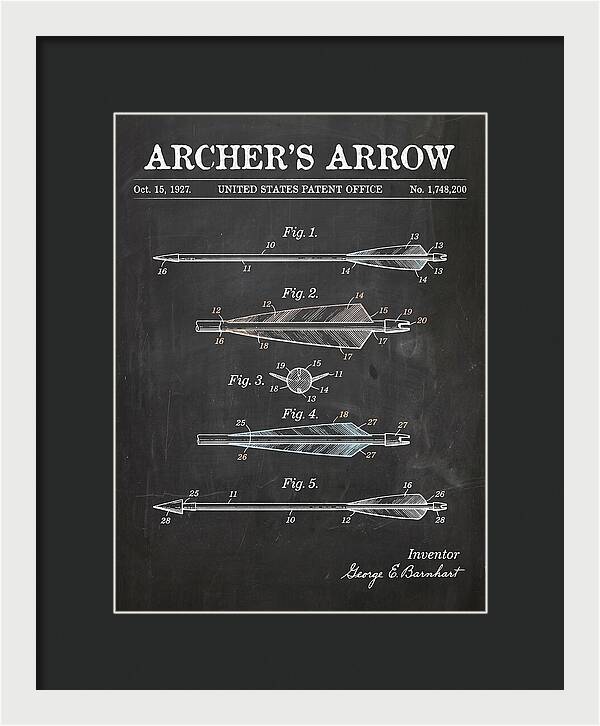 Archer's Arrow Chalkboard Patent Us1748200a