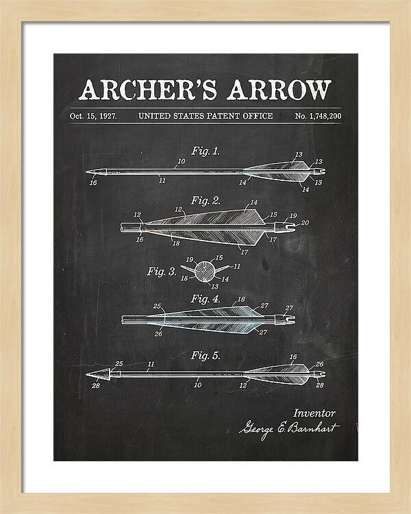 Archer's Arrow Chalkboard Patent Us1748200a