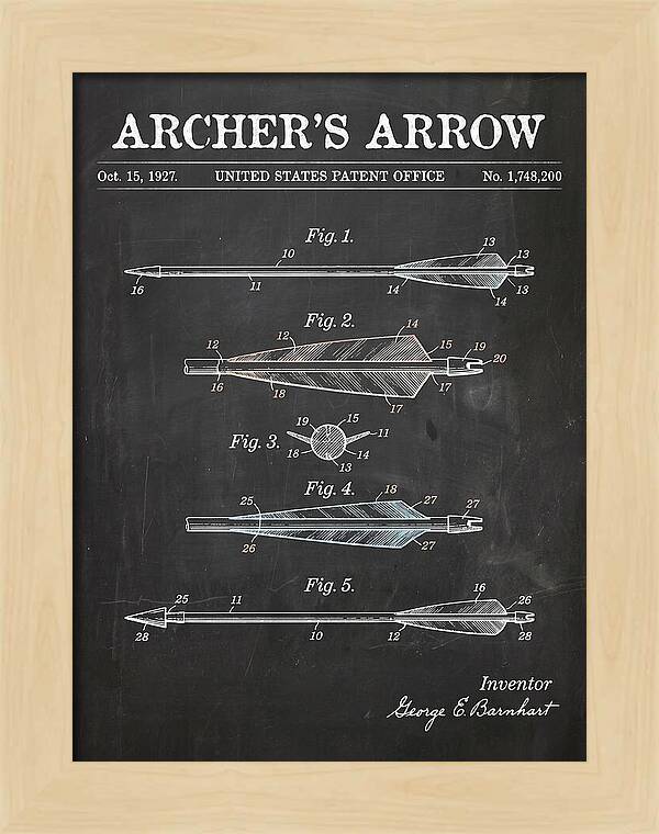 Archer's Arrow Chalkboard Patent Us1748200a