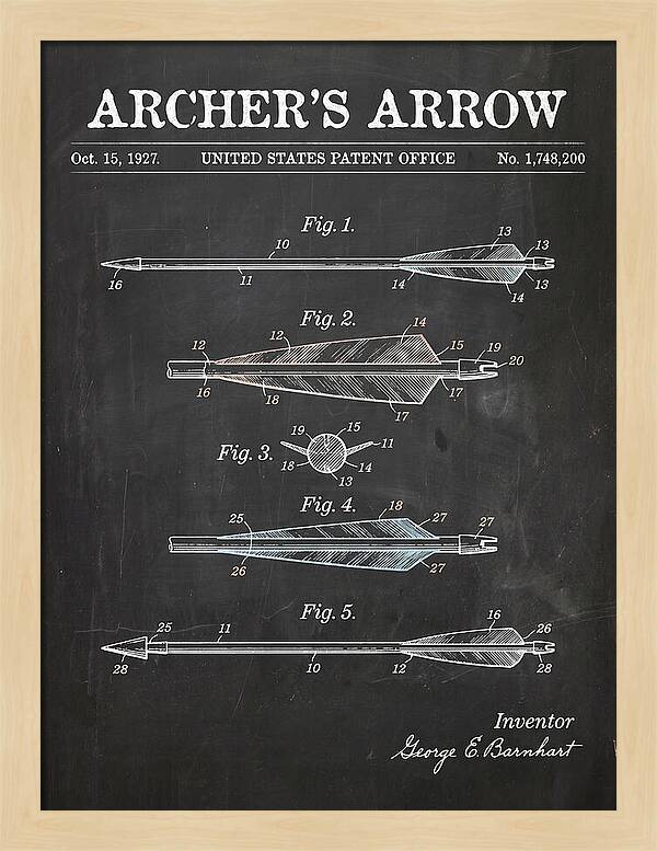 Archer's Arrow Chalkboard Patent Us1748200a