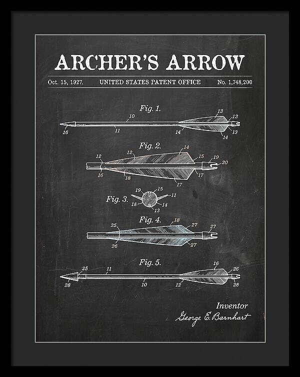 Archer's Arrow Chalkboard Patent Us1748200a