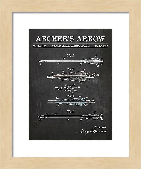 Archer's Arrow Chalkboard Patent Us1748200a