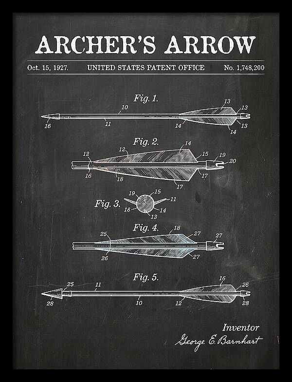 Archer's Arrow Chalkboard Patent Us1748200a