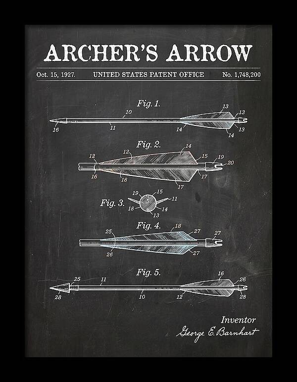 Archer's Arrow Chalkboard Patent Us1748200a