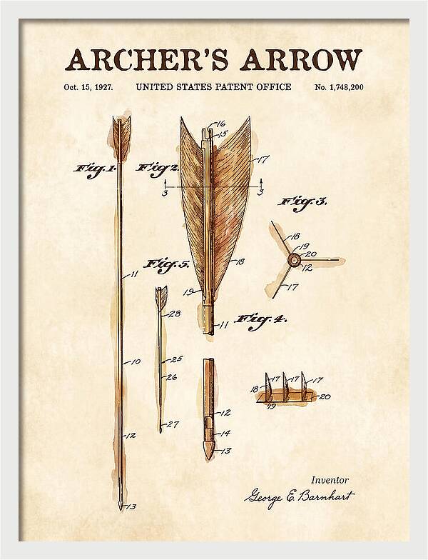 Archer's Arrow Watercolor Patent Us1748200a