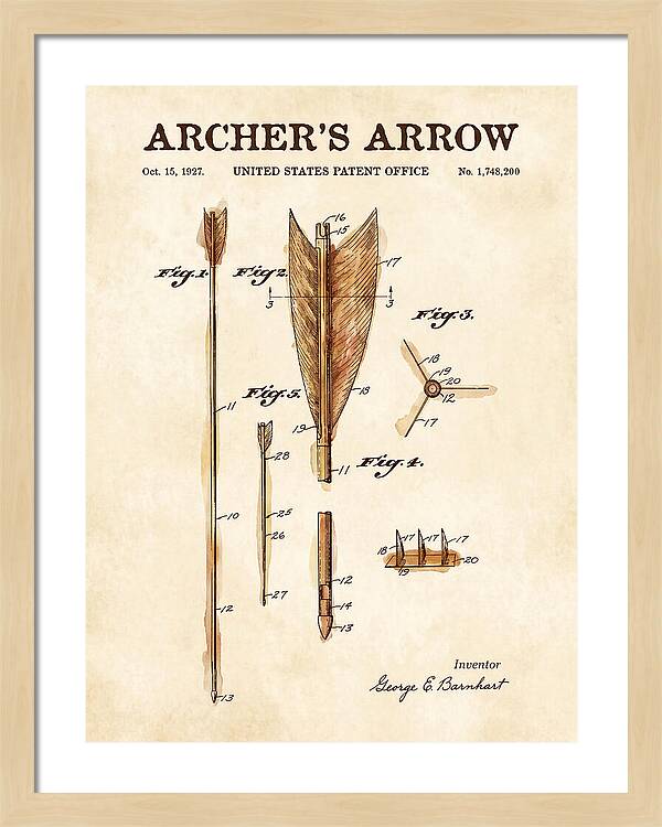 Archer's Arrow Watercolor Patent Us1748200a
