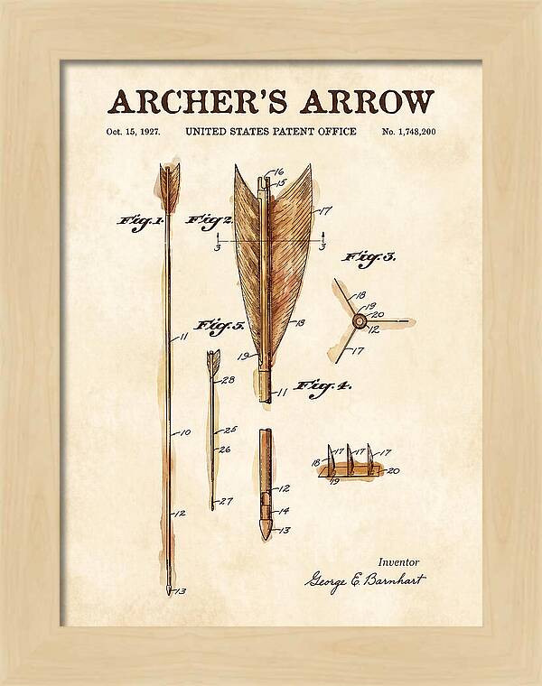 Archer's Arrow Watercolor Patent Us1748200a