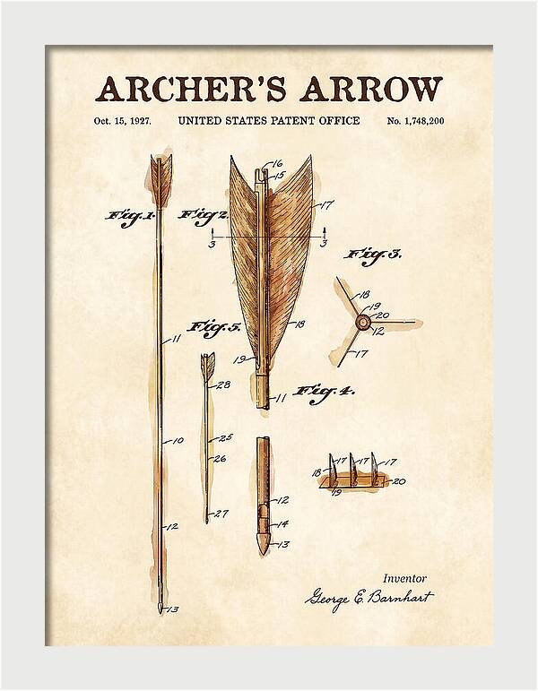 Archer's Arrow Watercolor Patent Us1748200a