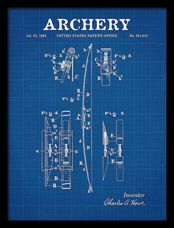 Archery Bow Blueprint Patent Us261610a