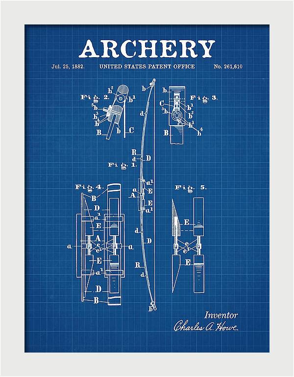 Archery Bow Blueprint Patent Us261610a
