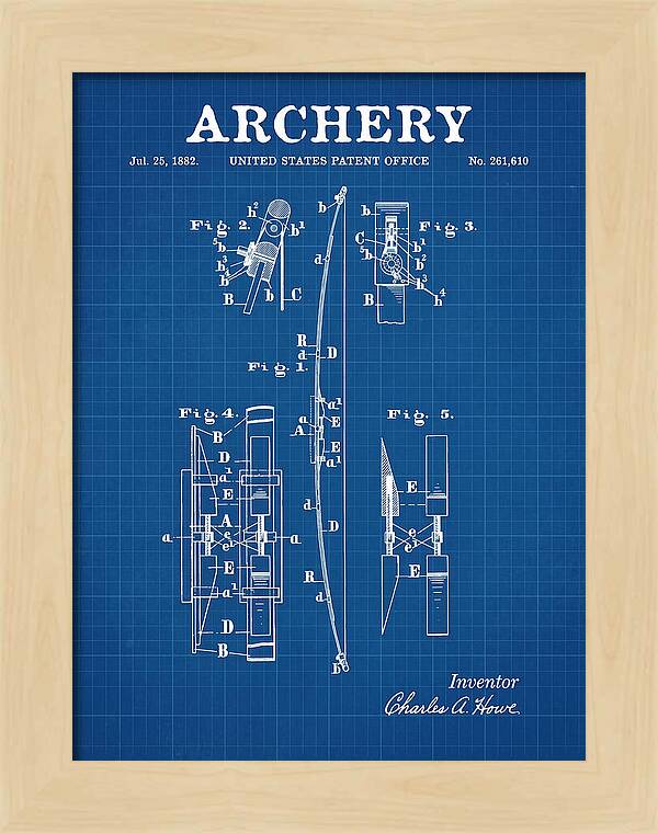 Archery Bow Blueprint Patent Us261610a