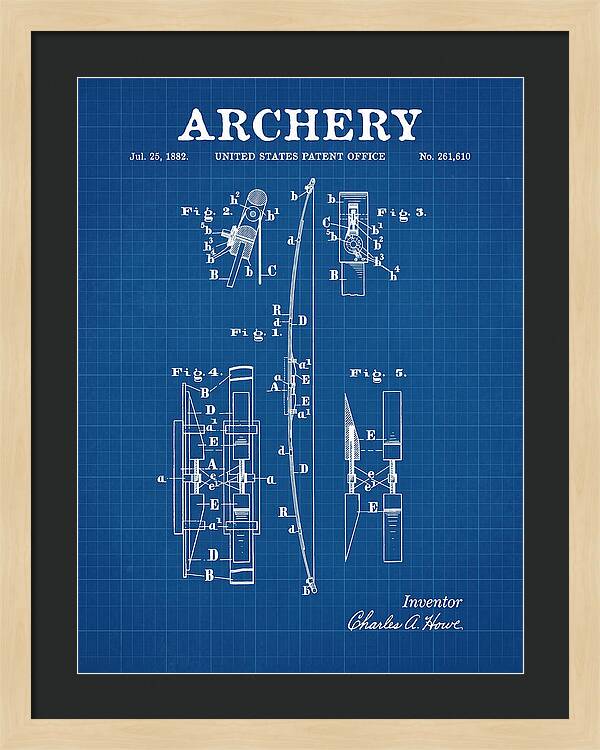 Archery Bow Blueprint Patent Us261610a